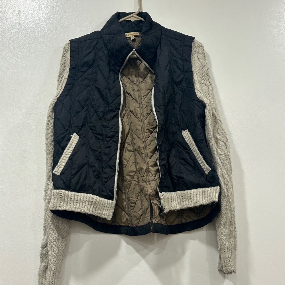 Democracy Black and Cream Quilted Vest